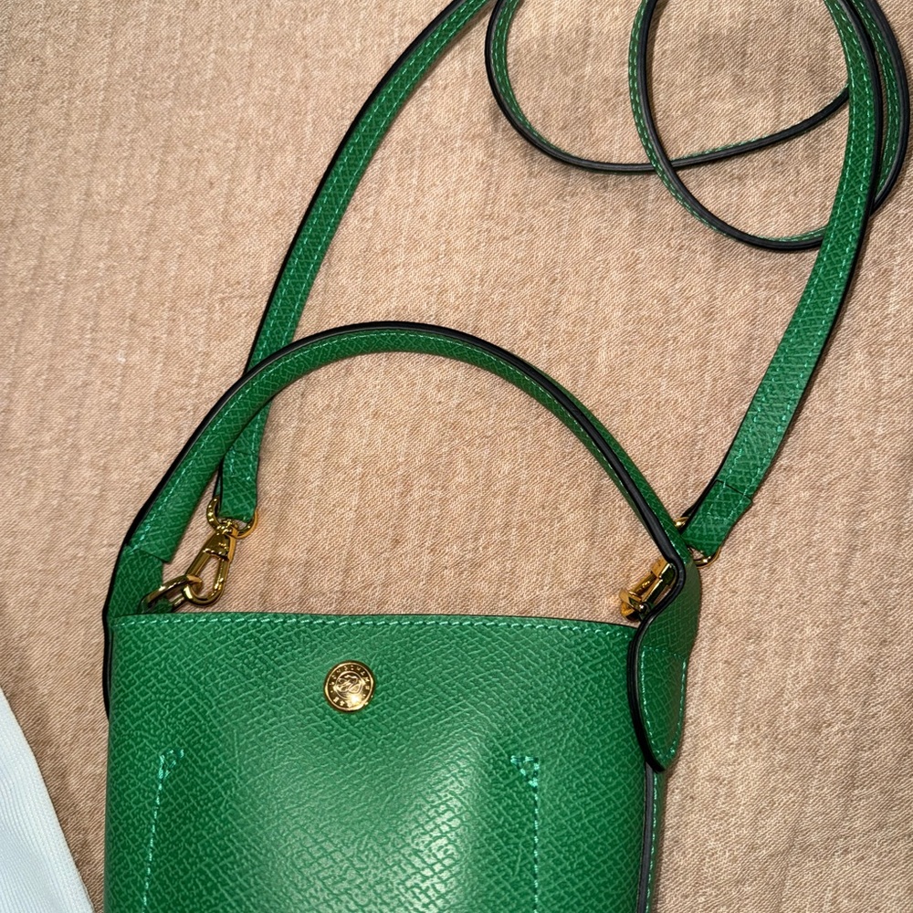 Green Leather LongChamp Women's Bag